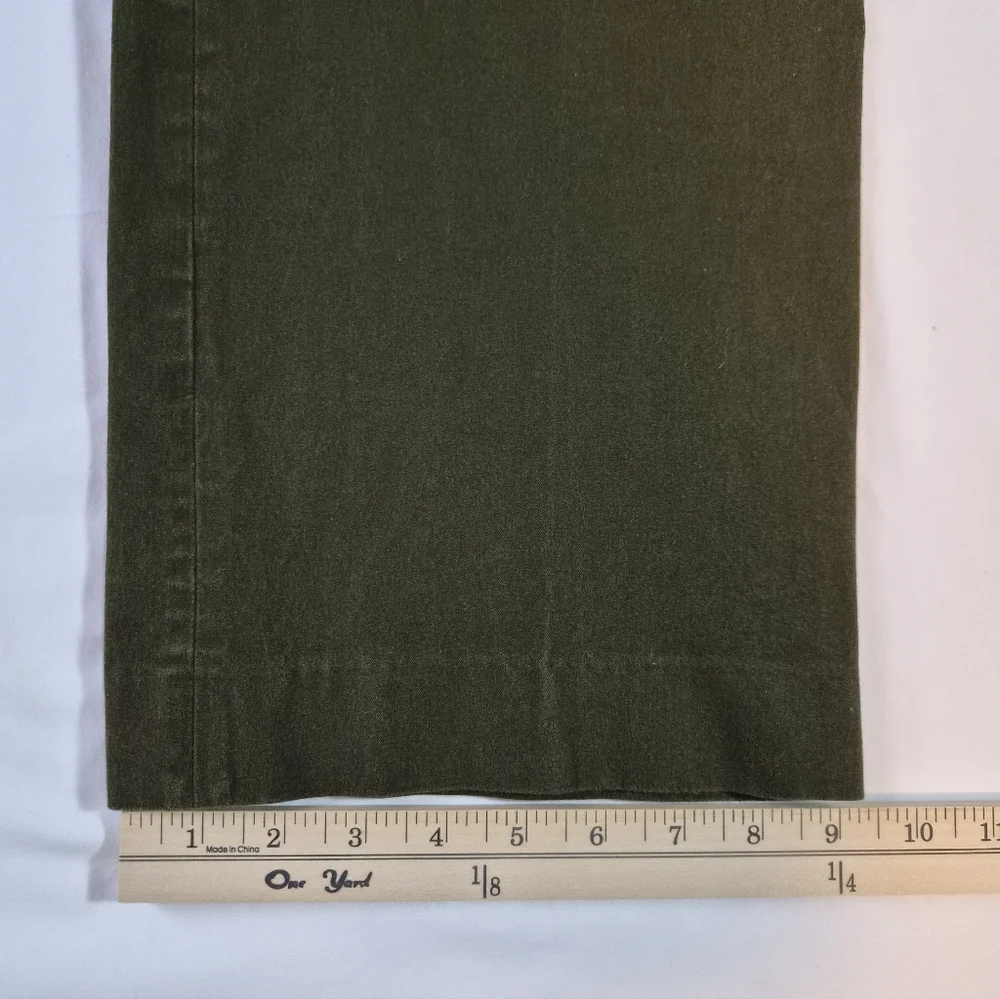 ​Talbots Greenwich Refined Denim Wide-Leg Trousers - Green - High-Waist - 16P - Picture 6 of 9